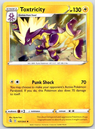 2021 POKEMON TOXTRICITY 107/264 HOLO RARE FUSION STRIKE NEAR MINT
