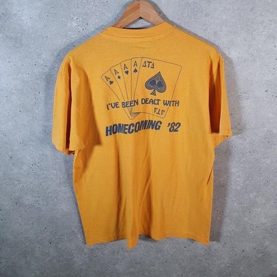 Vintage Hanes Homecoming 1982 Dealt With Single Stitch T-Shirt Herren XL gelb