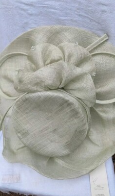 Louise Baker Seeley Hat Studio Wide Brimmed Hat Pale Green Crystals  £225 UK