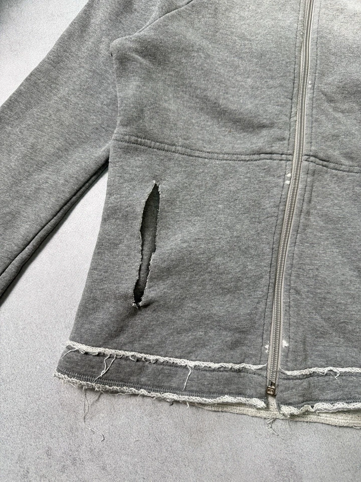 Sudadera con Capucha Y2K Diesel Cremallera Lavada Talla S Gris Avant Garde De Colección Foto 2 de 4