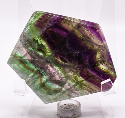 Purple Green Fluorite Slice Sparkling Gemstone Crystal Mineral