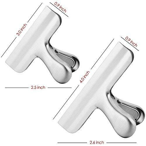 DanziX 10 Pack Stainless Steel Chip Bag Clips, 3 inch and 4 inch Width, Durable - Picture 3 of 8