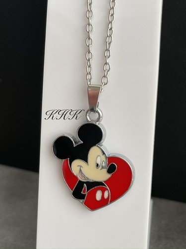 Valentines Day Mickey Mouse Love Heart Necklace Valentine Hearts Jewellery - Picture 3 of 5