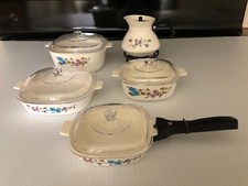 Child s Corning Ware-Like Cookware Dishes Utensils 45 Piece Complete Set Vintage