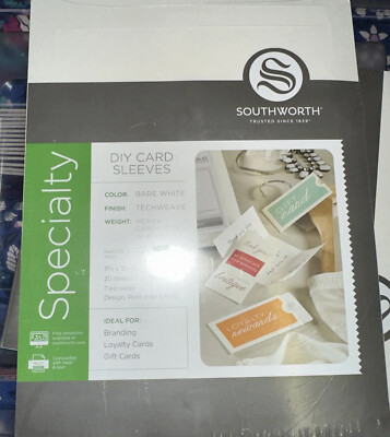 Southworth DIY Card Sleeves-20 Sheets 60 Sleeves. Ideal4 Gift Cards,branding,ect  | eBay