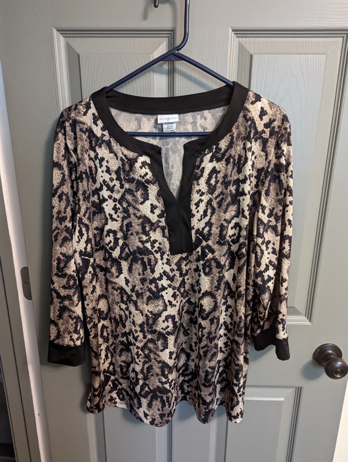 Jaclyn Smith Ladies Plus Size 2X Top Animal Print 3/4 Sleeves Dressy Tunic  Top | eBay
