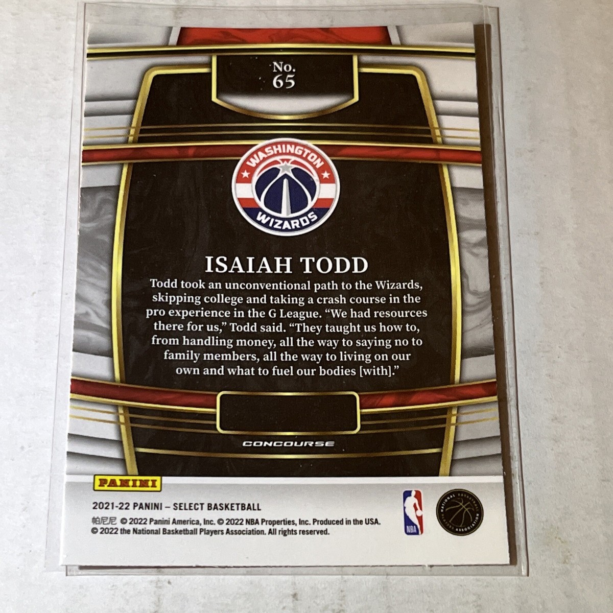 2021-22 Panini Select - Concourse Isaiah Todd #65 Blue Prizm (RC