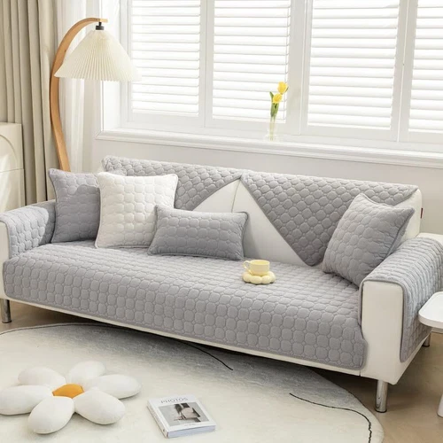 Verdicker Sofabezug Plüsch Sofakissen Karo rutschfest Sofabezug Sofa Handtuch USA - Bild 23 von 46