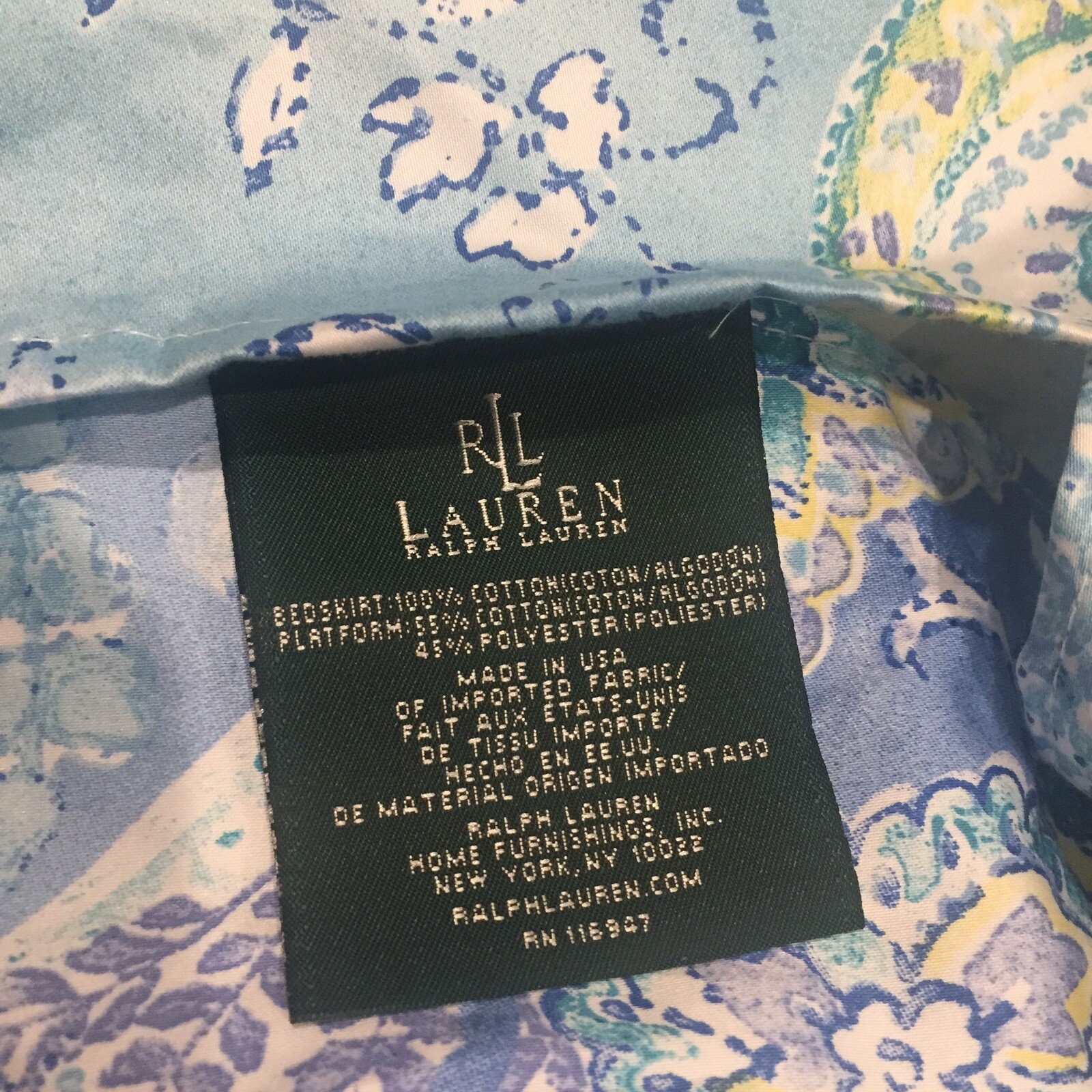 RALPH LAUREN Jamaica Blue Paisley TWIN BEDSKIRT NEW 1ST QUALITY $142