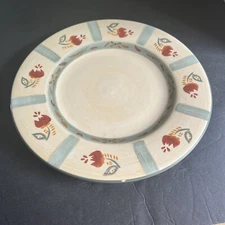 KIC Brushes Tuscany Spice Hand Painted 1 Dinner Plates WITH SMALL CHIP ON RIM.