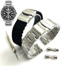 Steel  Silicone Replacement Watch Band Fits Citizen Promaster BN0190-07E