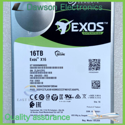 Seagate Exos 16TB 内蔵HDD (ST16000NM002G) Seagate Exos X18 ST16000NM000J 16TB 7200RPM SATA 6Gb/s 256MB
