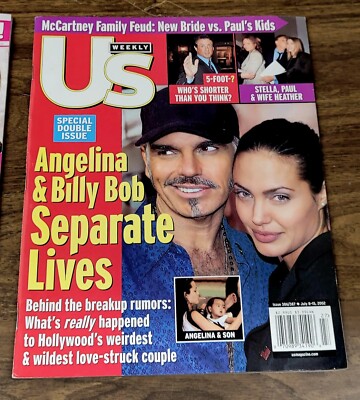 Anjelina Jolie Stallone McCartney Us Magazine 7/8-15/02 Excellent