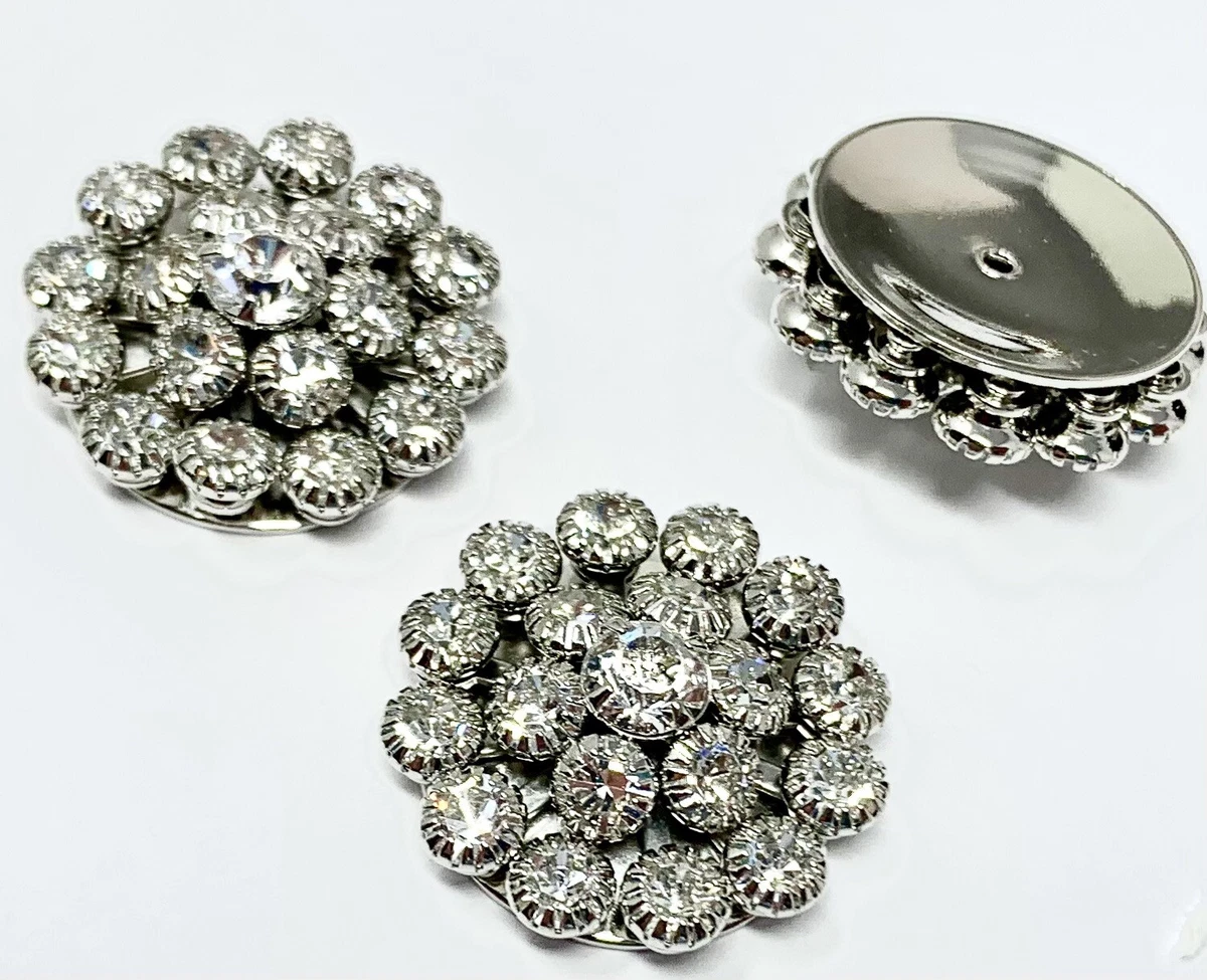 2Pc Swarovski Crystal Rhinestone Button Findings 21mm Round