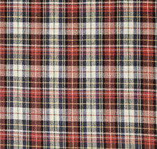 Cotton Tartan Fabric Plaid 24 Red Black Royal Green Yellow White SCANT HALF YARD
