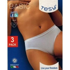 6 SLIP MUTANDA  DONNA TESY ART. 390 A VITA MEDIA IN COTONE ELASTICIZZATO