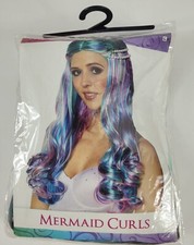 Mermaid Curls Costume Wig Multi Color Dress Up Halloween Party Once Used Spirit