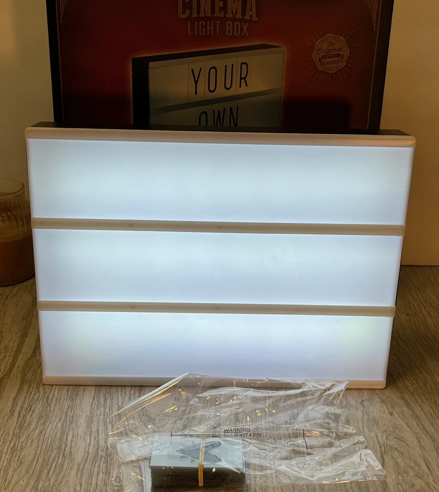 Caja de luz de cine tamaño A6 combinación LED caja de luz nocturna lámpara hágalo usted mismo letras tarjetas Foto 4 de 4