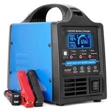 12V 24V Car Battery Charger Heavy Duty, 0-15A Automatic Battery Maintainer