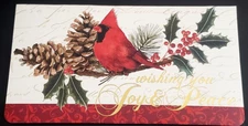 Set of 6 HOLIDAY SPLENDOR Note Cards 6.5" x 3.5" - JOY & PEACE