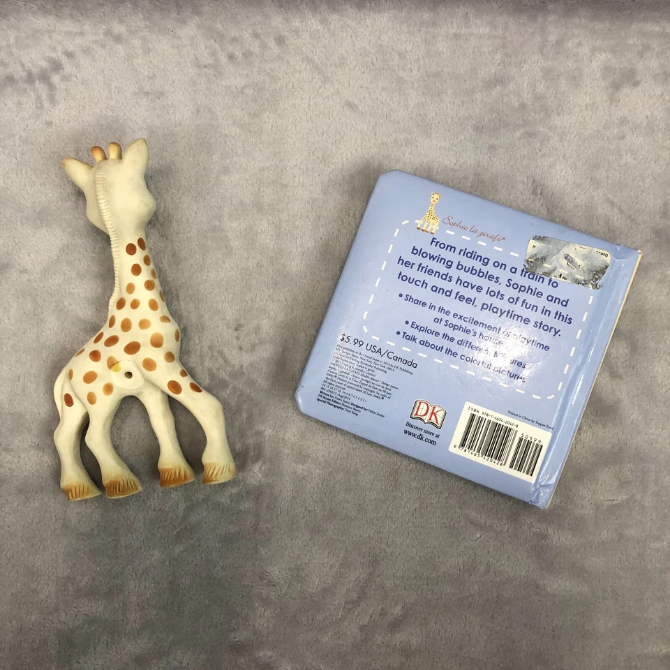 Sophie the Giraffe Baby Teether Flexible Teething Toy Squeaker and Soft Book - Image 2 of 4
