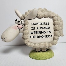 John Hughes World of Groggs Rugby Sheep Happiness Is Rhondda Pottery Figurine