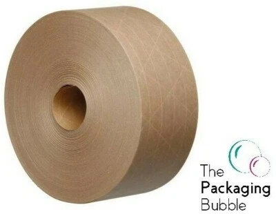 Gummed Paper Tape Roll 70mm x100M Eco Friendly Water Activated Reinforced