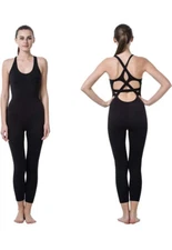 Lovesoft Women's Sleevesless Bodysuit Dance Unitard, Backless Bodycon Rompers