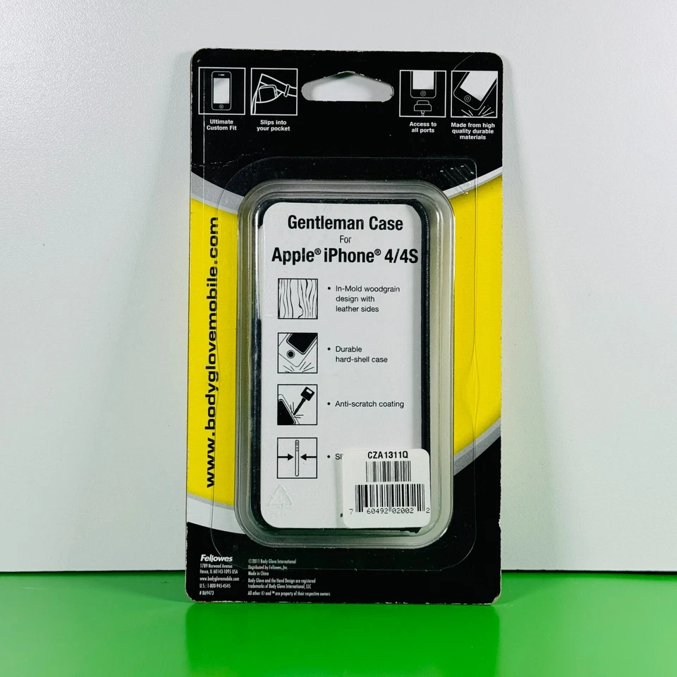 Funda de caballero BODY GLOVE para iPhone 4/4S | Madera moldeada con cuero negro Foto 3 de 3