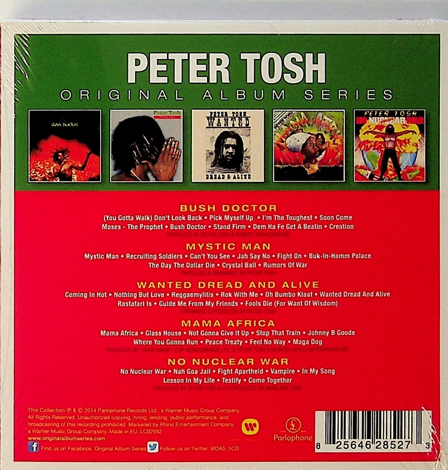 Peter Tosh -Original Album Series 5-CD-NEW (Bush/Mystic/Dread/Africa/War) Reggae - Image 2 of 2