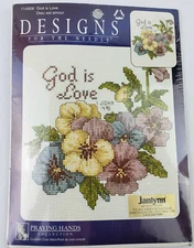 Designs For The Needle Janlynn Cross Stitch Kit #114908 GOD IS LOVE 8x8" NEW
