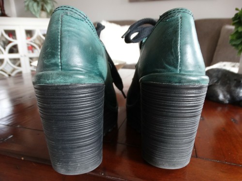 Fly London Teal Leather Wedge with Laces 37 - Picture 4 of 10