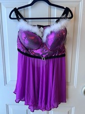 Coquette Diva Lingerie missing2rhinestones XL Magenta Thong Valentines Gift
