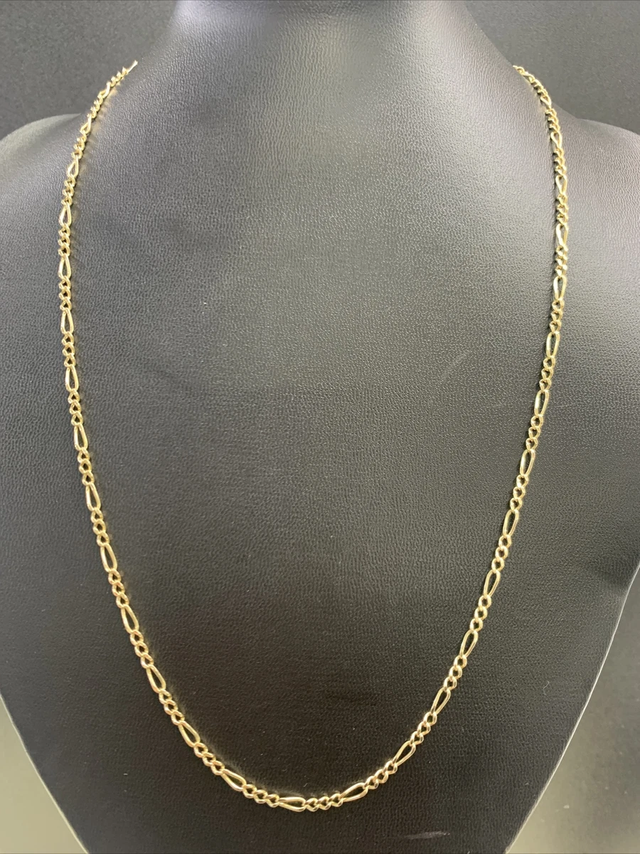 9ct 9K Yellow Gold Italian 3x1 Figaro Chain Necklace 8.6 Grams