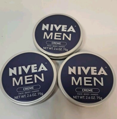 NIVEA Men Creme-Face, Hand and Body Lotion, 2.6 oz each - NEW SEALED -LOT OF 3