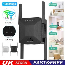1200Mbps WiFi Signal Extender Range Repeater Booster Internet Amplifier UK Plug