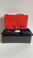 Good condition maxi orange coral lambskin single flap ghw #13
