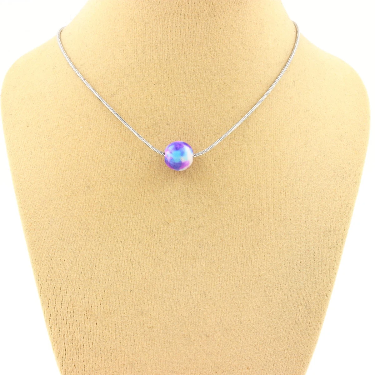 Collier Fantaisie Violet – Occasion (légères Usures Sur Fermoir)