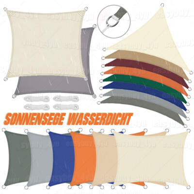 Sonnensegel WASSERDICHT Sonnenschutz Windschutz 98% UV-Schutz Rechteck / Dreieck