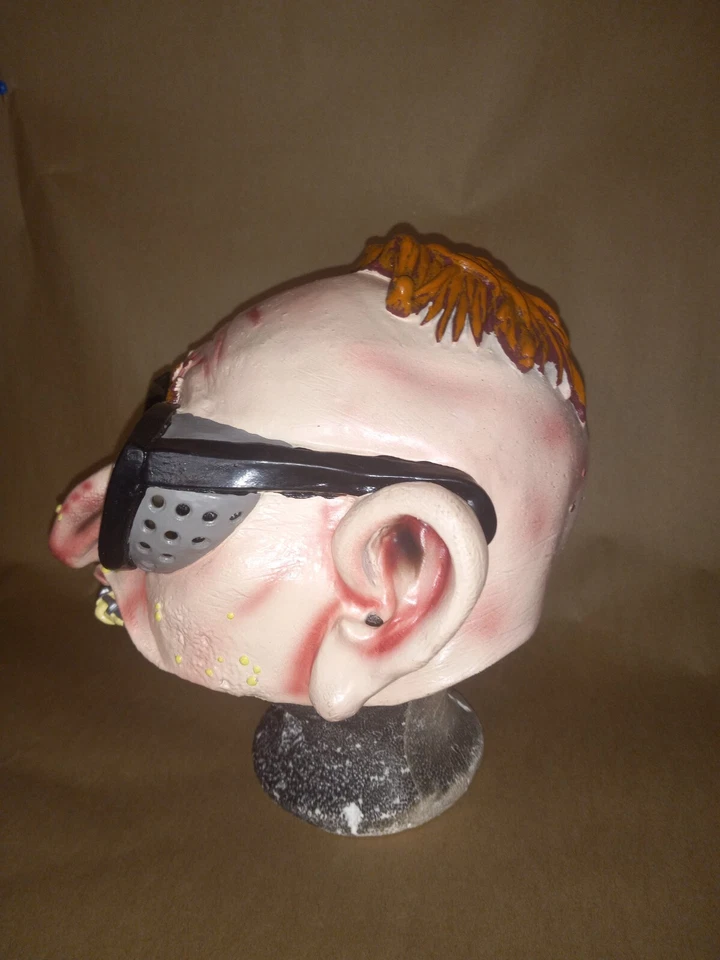 DISGUISE INC 2001 SCARY OLD MAN SCIENTIST WITH GLASSES LATEX HALF HALLOWEEN MASK - Image 4 of 4