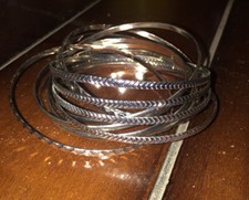 Paparazzi Jewelry Silver Tone Stack Of Metal Bracelets
