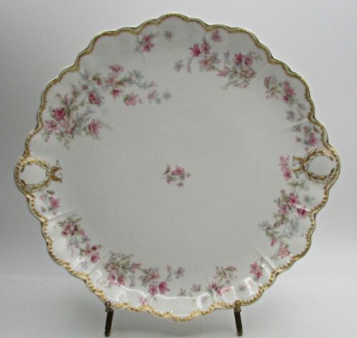 Haviland Chop Plate/Round Platter - Pink/Lavender Flowers - Schleiger 91A - Picture 1 of 6