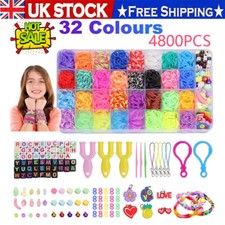 4800Pcs Kit Box Rubber Loom Bands Children Kids Make Woven Bracelets DIY Toy 🔥