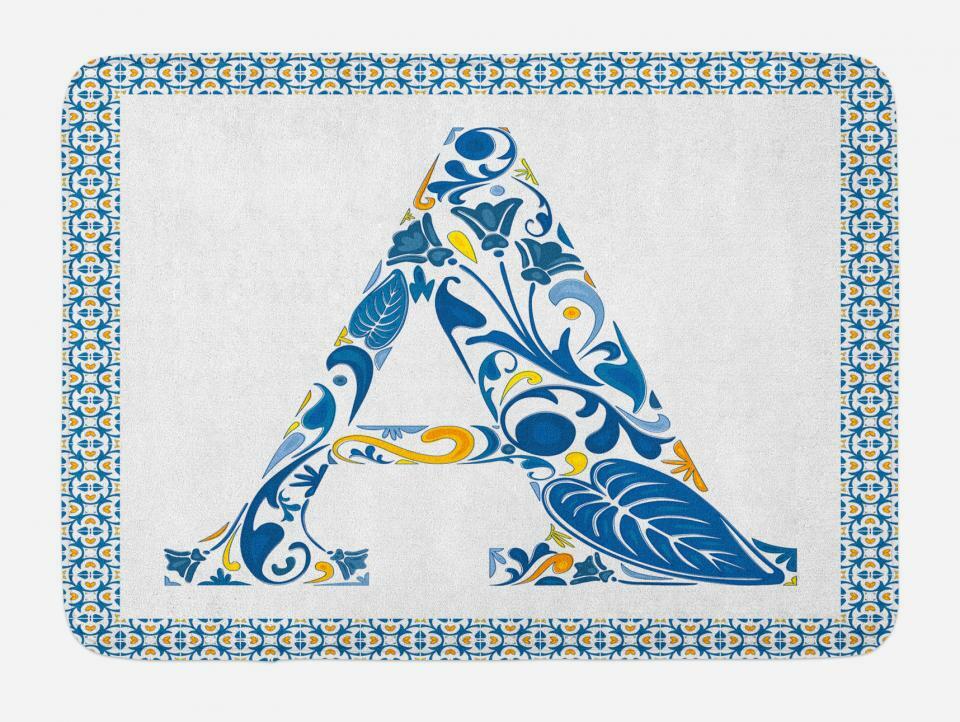 Portuguese Letters Bath Mat Bathroom Decor Plush Non-Slip Mat 29.5