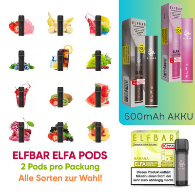 Elfbar Elfa CP Wiederaufladbar Vape E-Shisha Pods ODER Akku-Basisgerät wählbar