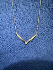 Vtg Gold Plated Sterling Silver 925 Diamond Necklace, 18  Long
