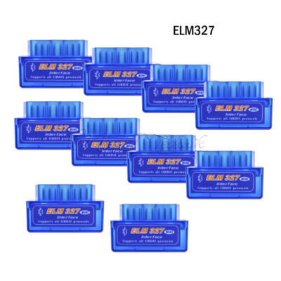 10PCS Mini ELM327 V2.1 OBD2 II Bluetooth Diagnoseauto Auto Interface Scanner