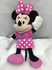 Minnie Mouse Talking Light Up Black Pink White Disney Plush 15" Toy Lovey
