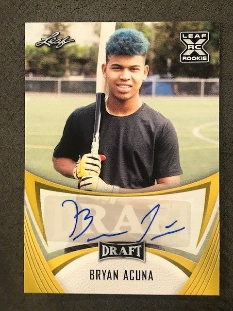 BRYAN ACUNA Minnesota Twins 2021 Leaf Draft Baseball GOLD Auto Autograph rookie