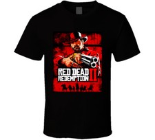 Red Dead Redemption 2 Video Game Cover Distressed Look T Shirt
